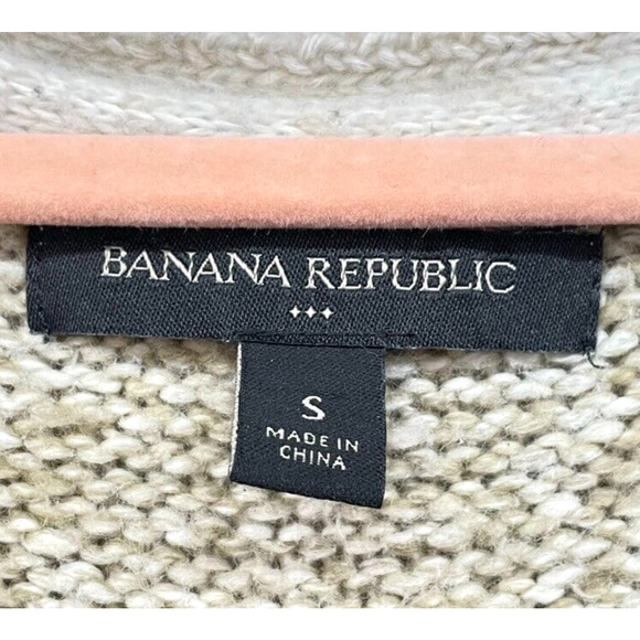 Banana Republic Womens Sweater Small Beige Cream Cardigan Bucle Knit Open Front - Picture 3 of 11